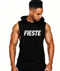 Hot Sale Men's Gym Bodybuilding Stringer Tank Top With Hat Workout Muscle Cut Shirt Fitness Sleeveless Vest