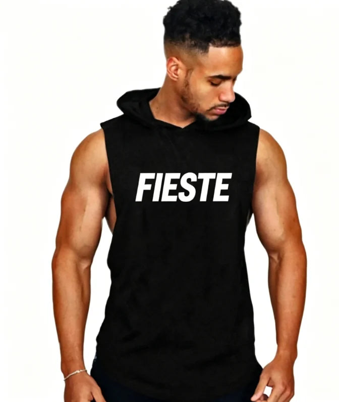Hot Sale Men's Gym Bodybuilding Stringer Tank Top With Hat Workout Muscle Cut Shirt Fitness Sleeveless Vest