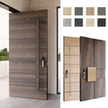 CA Style Modern Hotel Villa Black Walnut Wooden External Pivot Door Luxury Main Front Security Smart Locks Entry Security Door