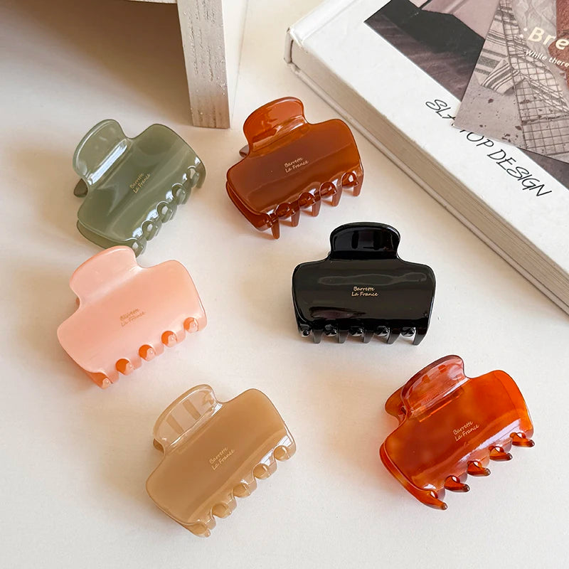 High-End French Style Acetate Shark Claw Clip Classic Color Simple Back Head Hair Accessory New High-End Feel Hair Clip
