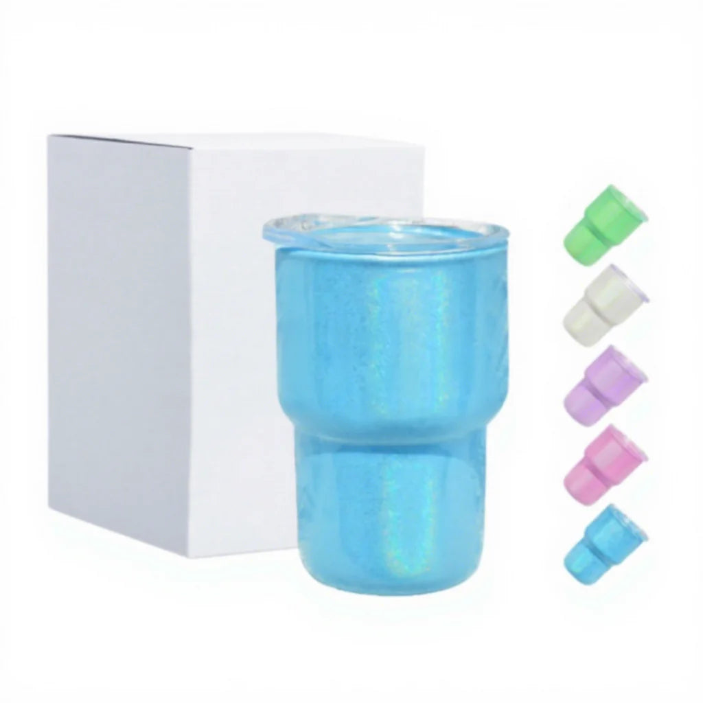 Clearance Sale 50pcs/ctn 3oz Holographic Shimmer Insulated Tumbler Mug Mini Whiskey Bar Glasses Shot Beer Cup Colorful Drinkware