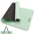 Dropshipping Eco-Friendly Double Layer 6mm TPE Yoga Mat Custom Logo UV Print Anti-Slip Gym Sport Yogamatt Custom Logo UV Print