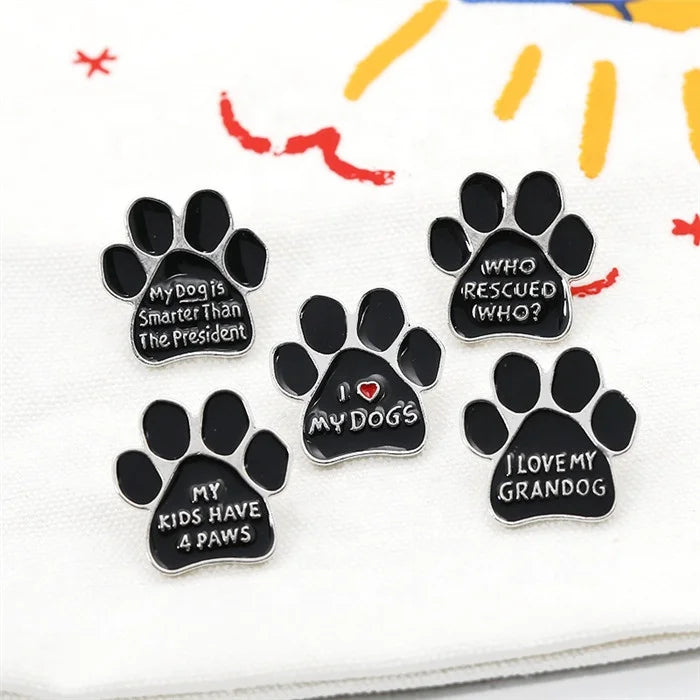 Fashion Soft Enamel Cute Dog Claw Footprint Cartoon Brooch Badge Pin