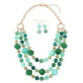 Fashion Irregular Acrylic Beads Multilayer Jewelry Necklace Set for Women