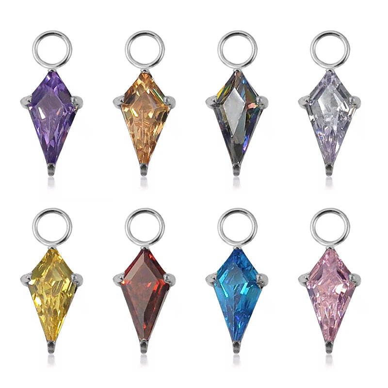 New Kite CZ ASTM F136 Titanium Cubic Zirconia Gold Plated Vintage Engagement Party Body Jewelry Opal Stone for Earrings