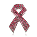 Manufacturer Rhinestone Breast Cancer Awareness Pink Ribbon Button Pink Crystal Pin Badge Brooches Lapel Pin