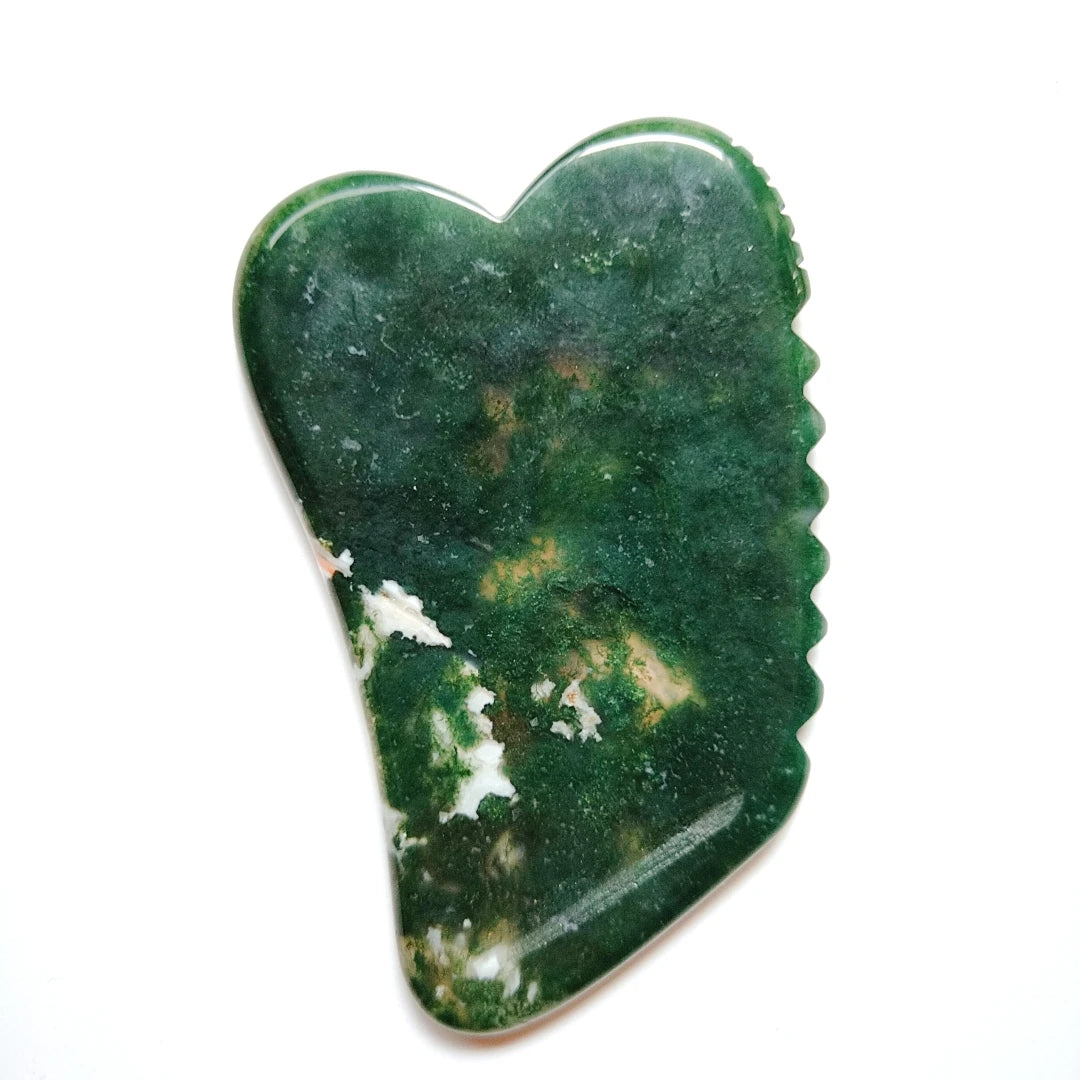2026 Moss Agate Gua Sha Tool - Asian Beauty Secret for Facial/Removes Toxins/Prevents Wrinkles