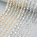 C349 1m/Lot 18K Gold Rhodium Plated Chain Nickel-Free Zircon Charms for DIY Bracelet Necklace Jewelry Making Findings