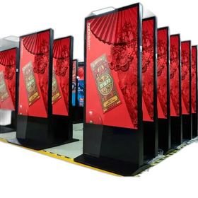 55-Inch Indoor LCD Touch Screen Digital Advertising Display Built-In CMS Remote Content Management for Shopping Malls Retail