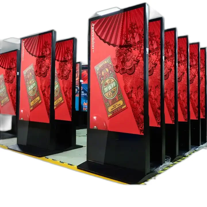 55-Inch Indoor LCD Touch Screen Digital Advertising Display Built-In CMS Remote Content Management for Shopping Malls Retail