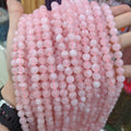 Round Genuine Stone Beading Loose Gemstone Hole Di pink Quartz Natural Stone Beads Madagascar Rose Quartz for Jewelry Making
