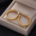 New Arrival Tarnish Free 18k Gold Plated Hoop Women Earrings Jewelry Stainless Steel Wholesale