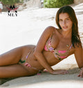 Solid Color Underwire Recycled Fabric Swimwear Beachwear Two Piece Bikini Thong Swimsuit Custom