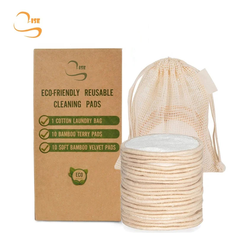 3.15"  Round  Reusable Bamboo Terry Cosmetic Pads Chemical Free Soft Make up Remove Pads Eco Friendly