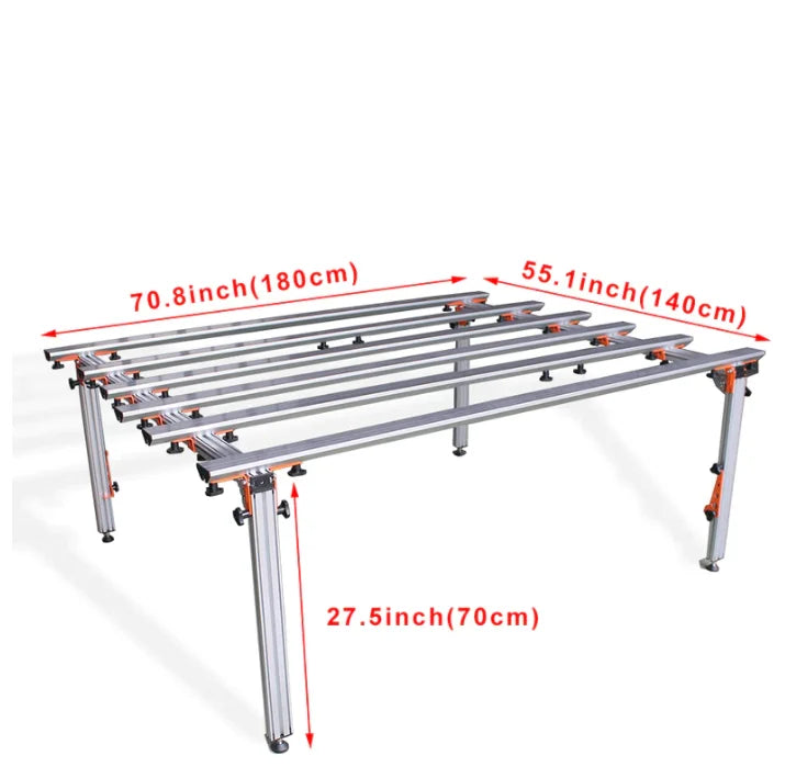 Raizi Large Format Tile Cutting Work Table Folding Workbench Adjustable Workbench 180cm*140cm*70cm