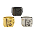 Personalized Custom High Polished Biker Super Fans Stainless Steel Number 13 Ring Signet Engraved Solid Gold Jewellery for Male