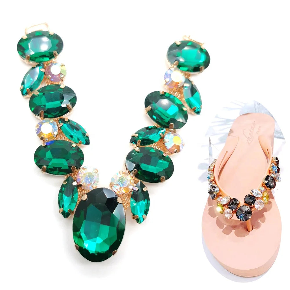 S195 Rhinestone Chain Strass Shoe Decoration Buckle Shoe Ornament Accessories for Women Sandal Decoration