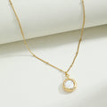 Simple Fashion Delicate Women Gold Stainless Steel Jewelry Freshwater Pearl Pendant Boho Necklace
