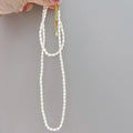 3-4mm Pearl Necklace with 925 Sterling Silver Rice Freshwater Pearl Jewelry Sets Necklace Bracelet Rings for Women