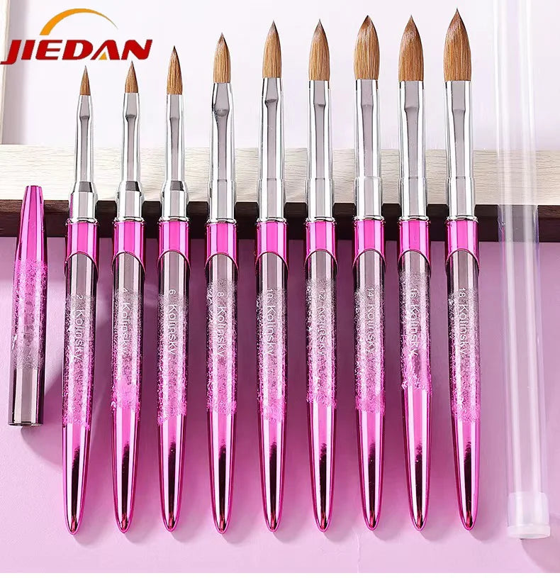 High Quality Kolinsky Hair Acrylic Nail Brush 100% Metal Nail Brush Gradient Acrylic Kolinsky Nail Brush