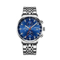 Fairwhale Men Classic Design Wrist Watch Luxury Chronograph Stainless Steel Strap Quartz Watch