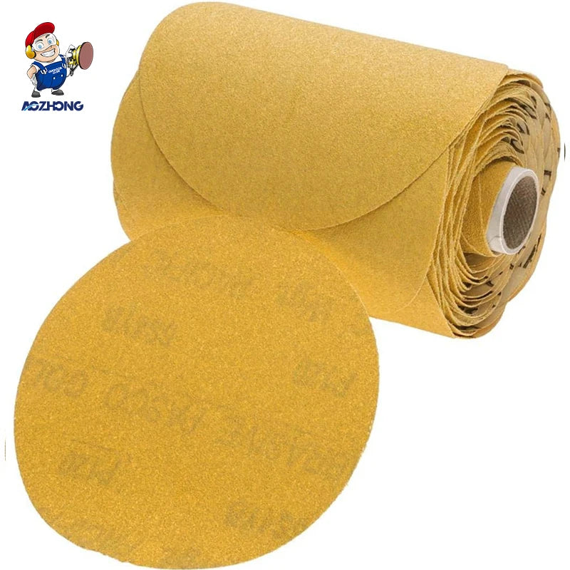 PSA Sanding Disc Rolls 6 Inch Self Adhesive Backed Sandpaper 320 Grit Round Aluminium Oxide Sand Disc for Auto Body Repair