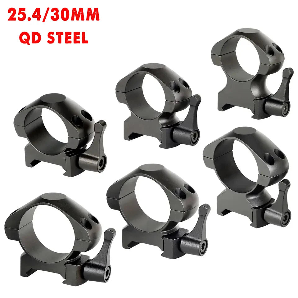 Ohhunt Precision Steel Tactical Optic Mount 21mm Mounting Base QD Quick Detach 30mm Scope Rings