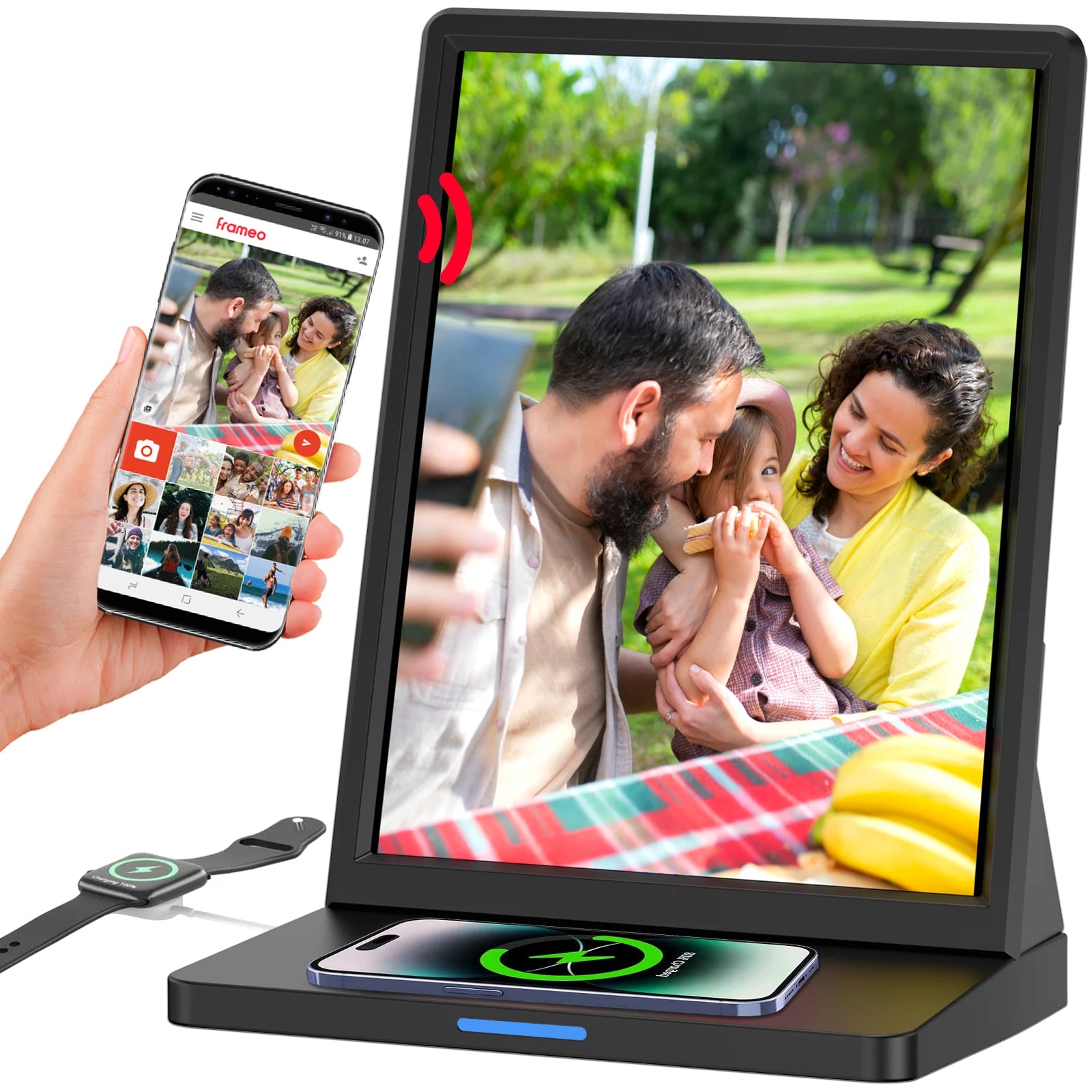 9.7 Inch Desktop All-in-One Tablet HD 1024x768 Android 11.0 Vertical Display 2+32GB Memory 15W Wireless Fast Charger 1 Year
