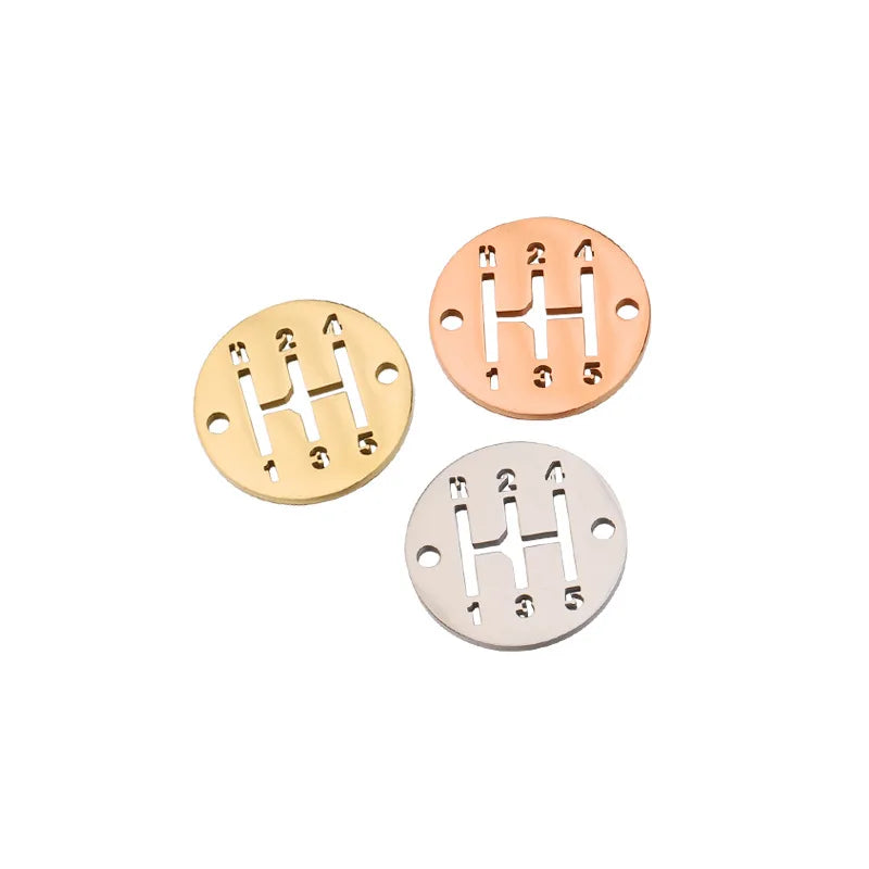 BASQUESUN Factory Wholesale Custom Mirror Stainless Steel Creative Circular Hollow DIY Customizable Engraved Pendant Accessories