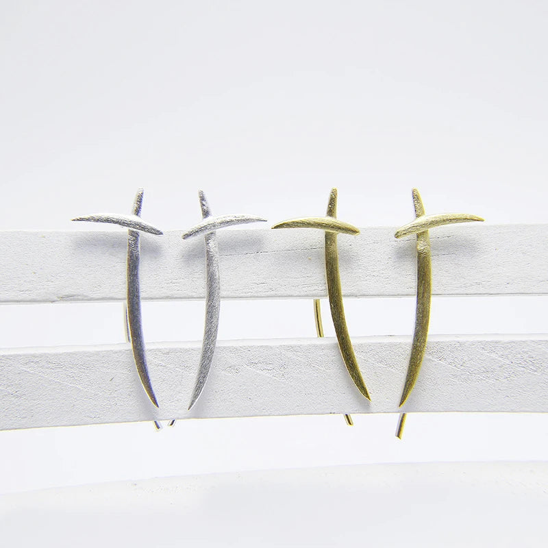 925 Silver Earrings Ear Clip Jewelry Vintage Gold Minimalism Charm Party Gift Earrings for Women