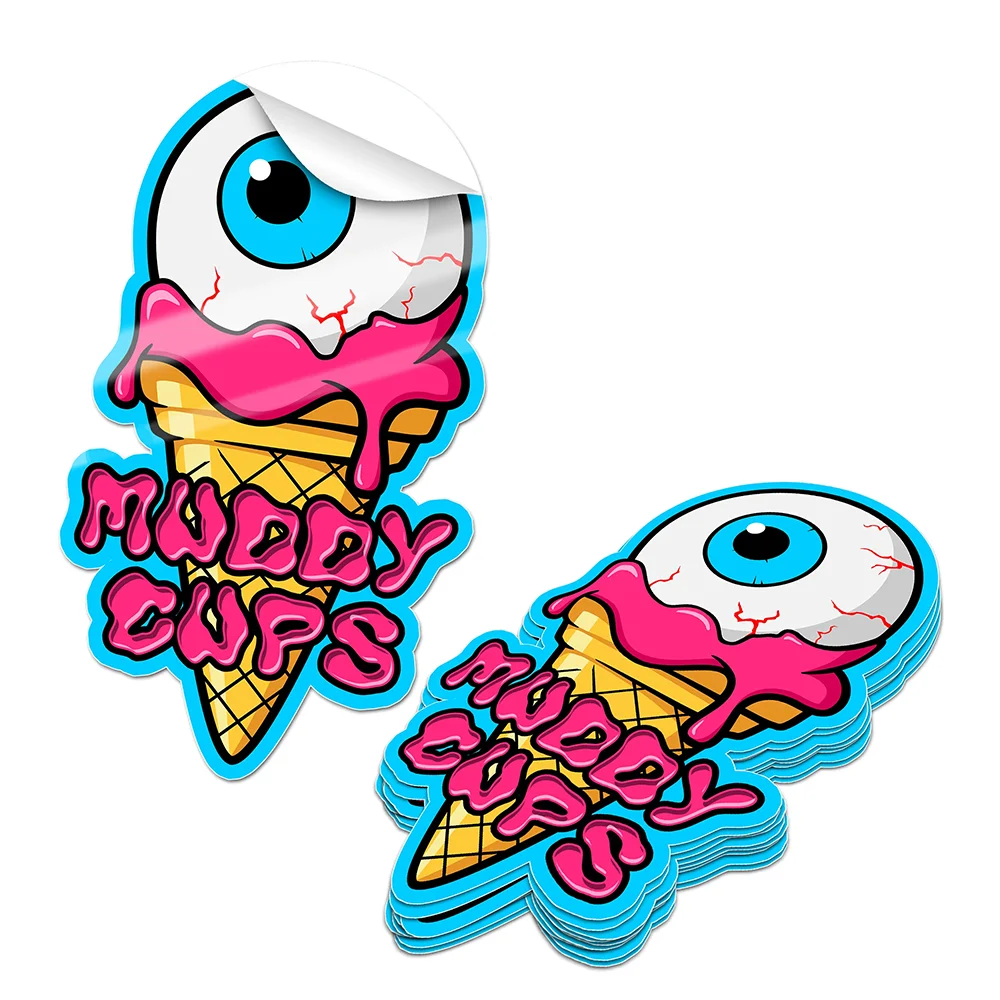 Custom Durable Eco-Friendly Holographic Vinyl Die Cut Adhesive Waterproof Stickers Custom Shapes for Company Cartoon Logo