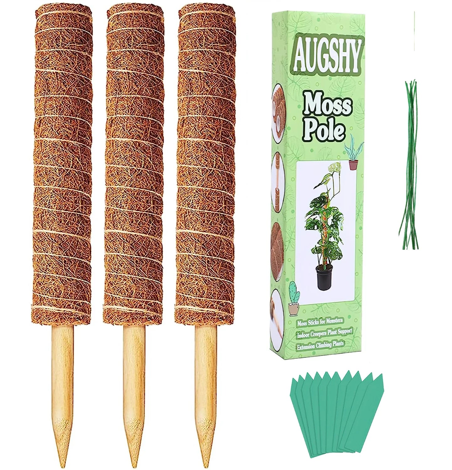 Moss Pole Extending for Plants Monstera 17"Plant Support Stakes for Indoor Climbing Plants Grow Upwards