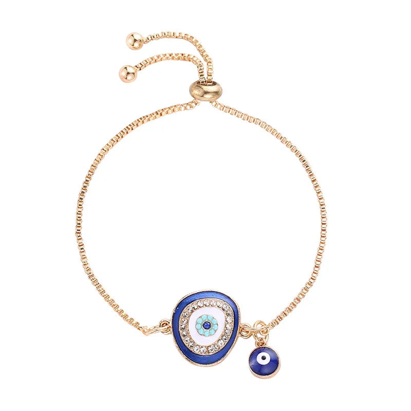Fashion Personality Bling Diamond Evil Eye Bracelet Temperament Ethnic Style Jewelry New Bracelet Wholesale
