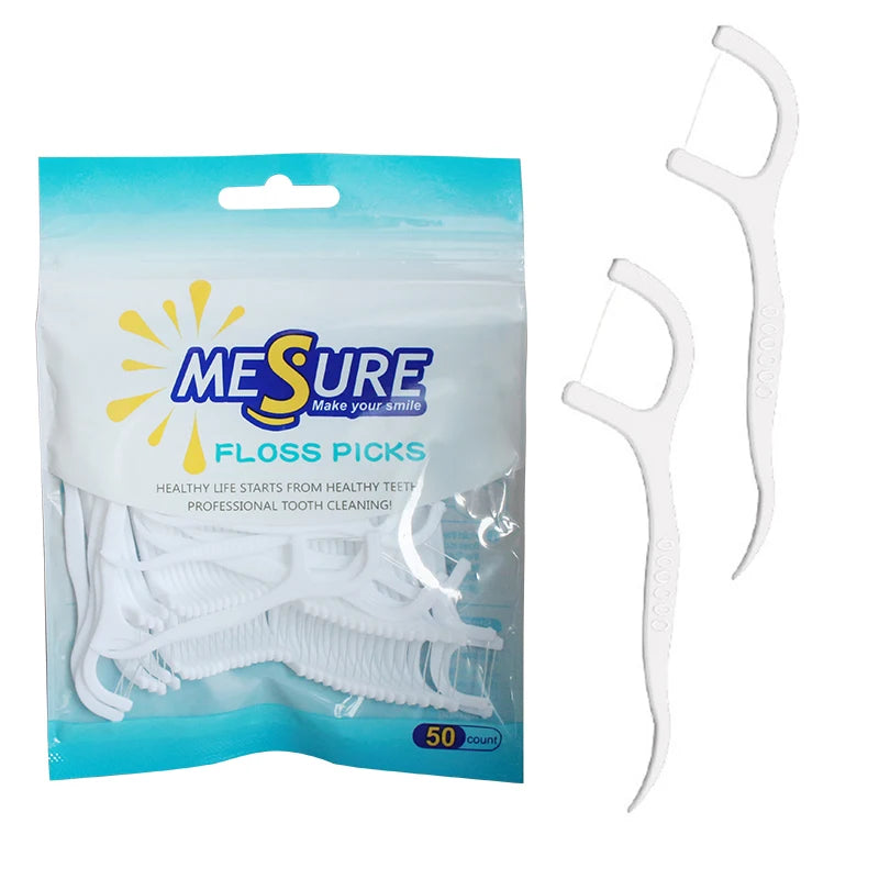 Mint Flavored Plastic Handle Vegan Flosser Holder Silk Dental Floss Stick Pick Manufacturing