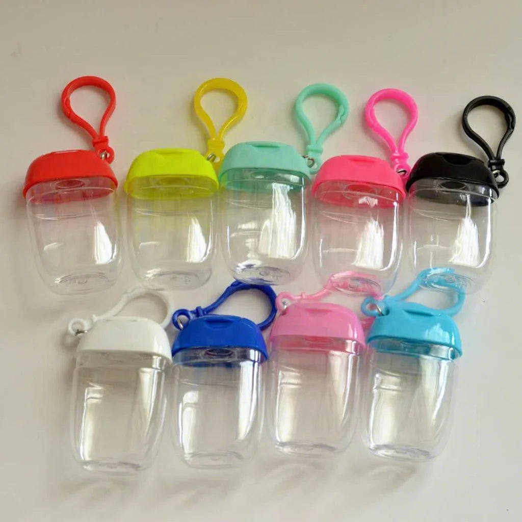 30ml PETG Refillable Matte Sanitizer Bottle Set Easy Open End Flip Top Cap Screen Printed Transparent Flat Hand Wash Cosmetic