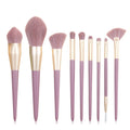 Wholesale Private Label Purple Luxury Vegan Makeup Brush Set Eye Shadow Face Makeup Brushes Set With Bag