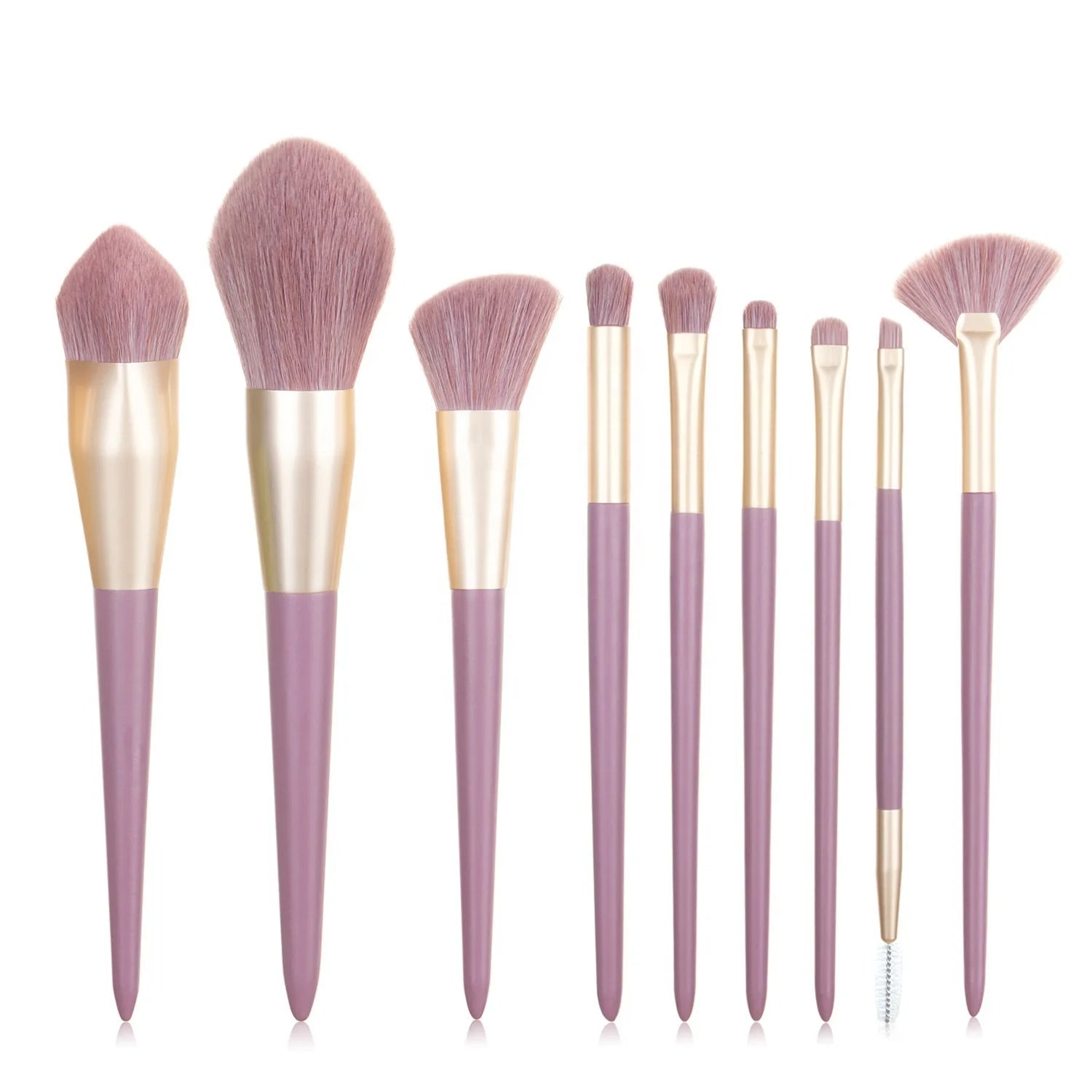 Wholesale Private Label Purple Luxury Vegan Makeup Brush Set Eye Shadow Face Makeup Brushes Set With Bag