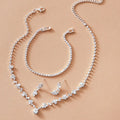 JL5419 Fashion Bridal Crystal Jewelry Set Women Rhinestones Necklace Earrings Bracelet Set Wedding Jewelry Set