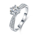 Best Sale Custom Fine Jewelry Diamond Ring Engagement Wedding 6.5mm Round Moissanite Ring