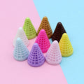 Sweet Colorful Ice Cream Resin Flatback Cabochon Miniature Cone Food Charms for DIY Jewelry Making Dollhouse Kitchen Toys