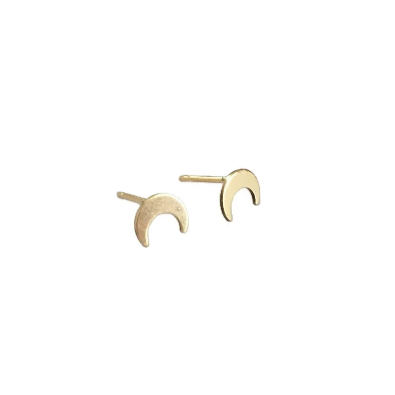 Hot Sale 14K Gold Filled Fashion Crescent Moon Shaped Stud Earrings for Women