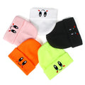 Unisex Winter Warm Knitted Hat Embroidery Candy Colors Beanie Fashionable Cotton Hat Luxury Style Beanie Adult