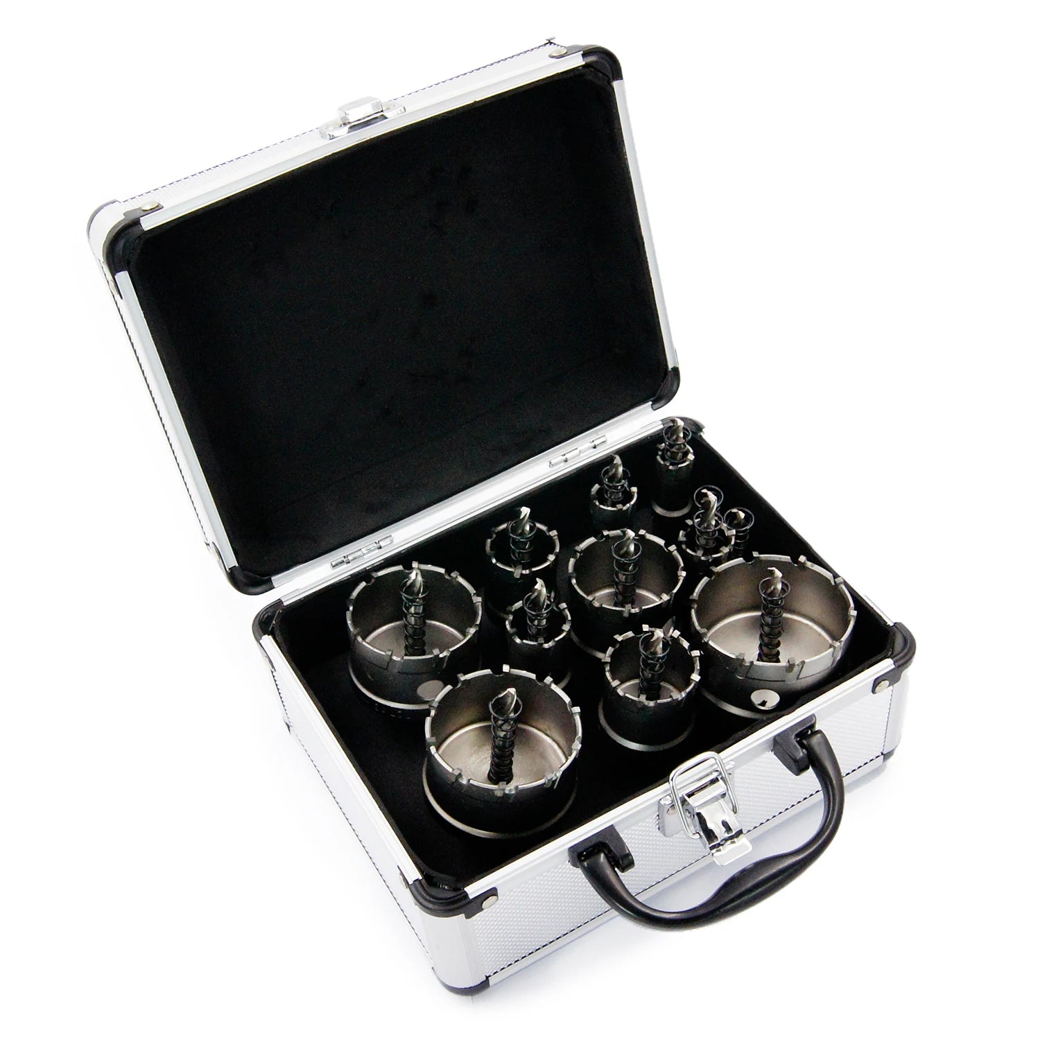 14PCS Carbide Hole Cutter Set with Arbors Fast Cut Hex Key Drill Bits for Cutting Holes in Metal Board and Pipes Hole Saw Kit