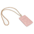 Sheepskin Card Holder Lady Genuine Leather Hanging Neck Fashion Chain Strap Women Thin Work ID Cards Holders Purse