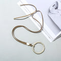 TongLing European Vintage Minimalist Sweater Y Necklace Retro Circular Pendant Necklace Nickel Free for Wholesale