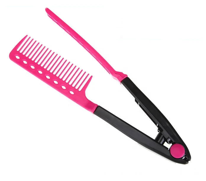 New Design Barbershop Hair Straightener Styling Folding Hairdressing Haircut Comb V Shape Plastic Hair Comb