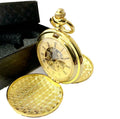 Christmas Gift Smooth Gold Antique Hand Wind Double Smooth Roman Mechanical Zinc Alloy Case 4.7CM Dial Pocket Watch