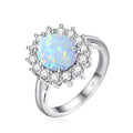 Premium Quality Royal Jewelry Gift Woman 925 Sterling Silver Birthstone Opal Rings Jewelry Bijoux