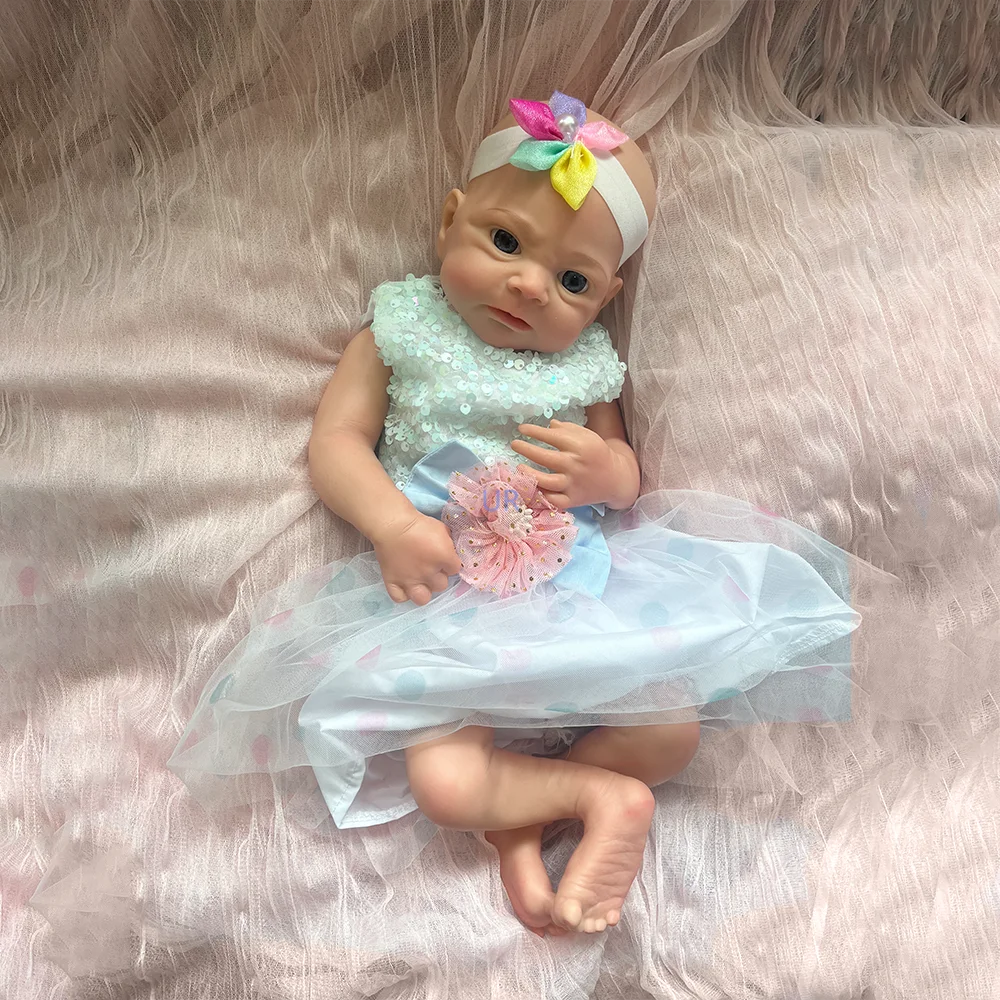 Lifelike Parent Companion Diy Baby Doll Lifelike 45Cm Silicone Reborn Doll Girl Squishy Newborn Preemy for Mother-To-Be Nursery