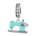925 Sterling Silver Colorful Sewing Machine Charm Bead Pendant Fit Original Bracelet Necklace for Women Jewelry SCC2224